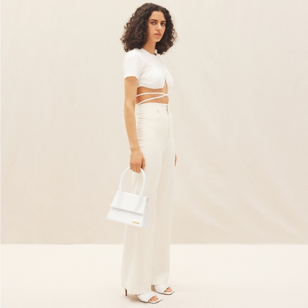 NWT Jacquemus Le Grand Chiquito Top Handle Shoulder Bag Crossbody White